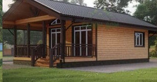 Проект одноэтажного дома из бруса с террасой - Строительство в Абакане от Строй-Бкн от 135525 руб.